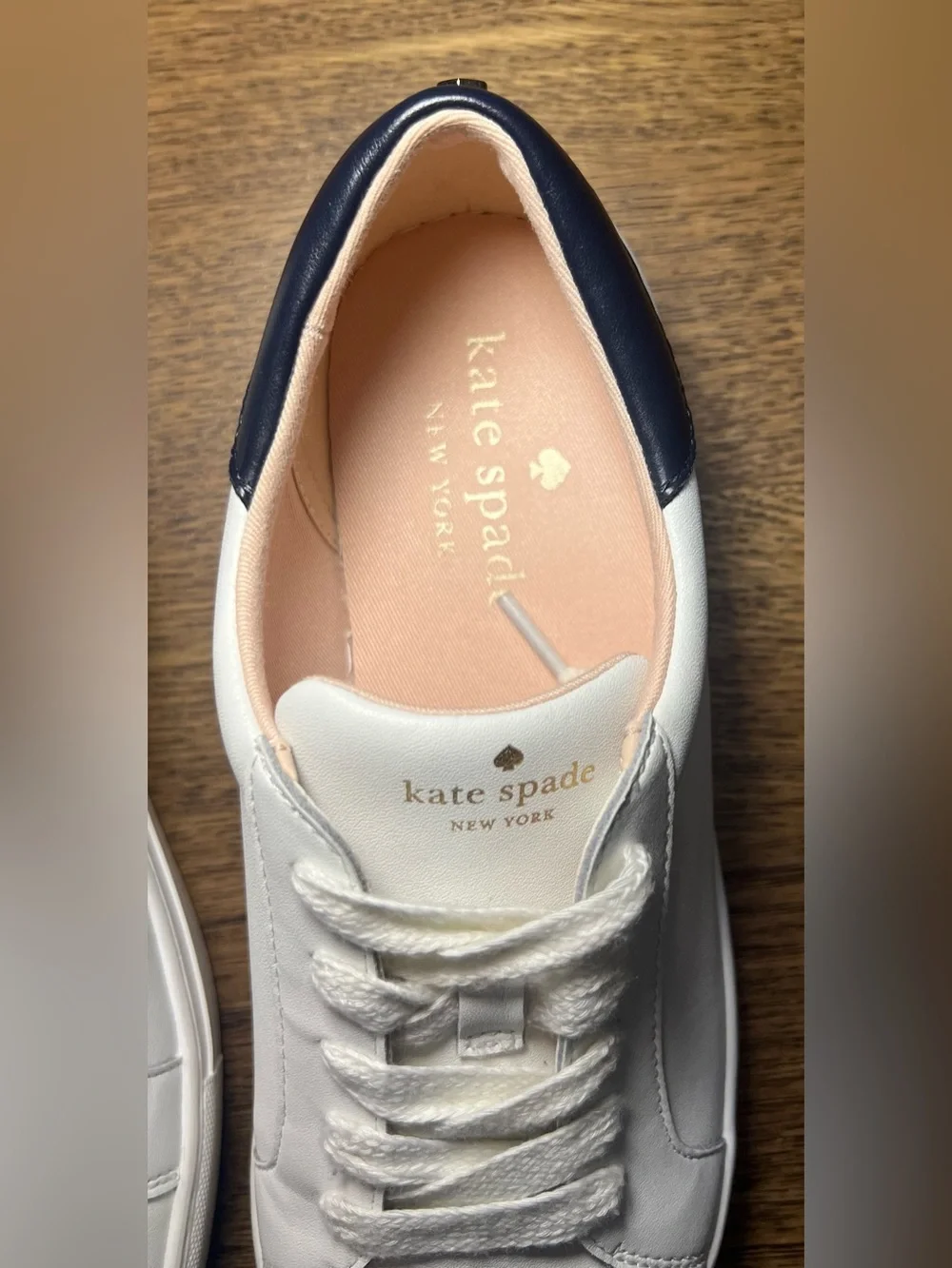 Kate Spade Alanna Action Leather Ladies Sneakers SZ. 10 White/Blue - Picture 5 of 10